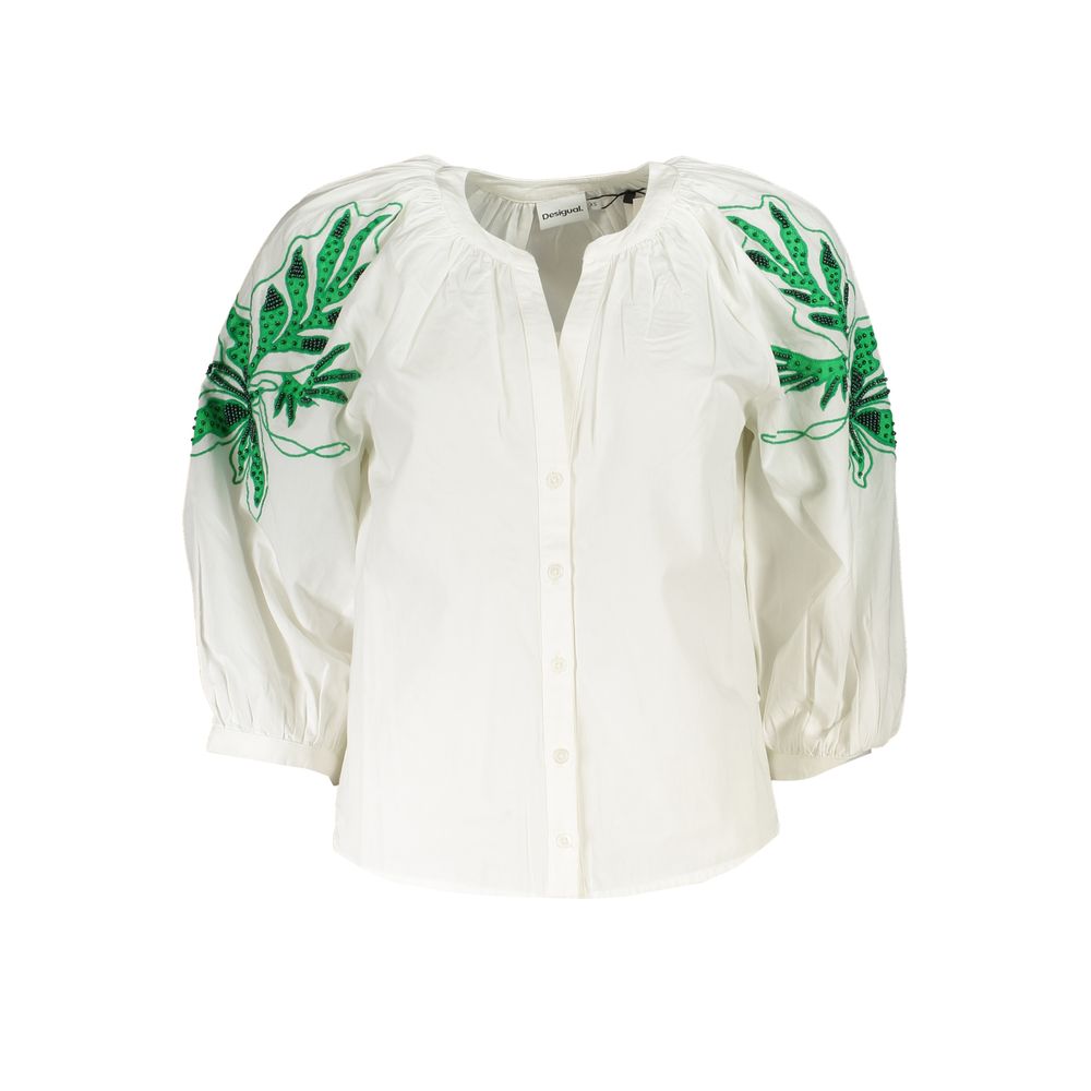 Bianco Polyester Women Shirt - ventzia
