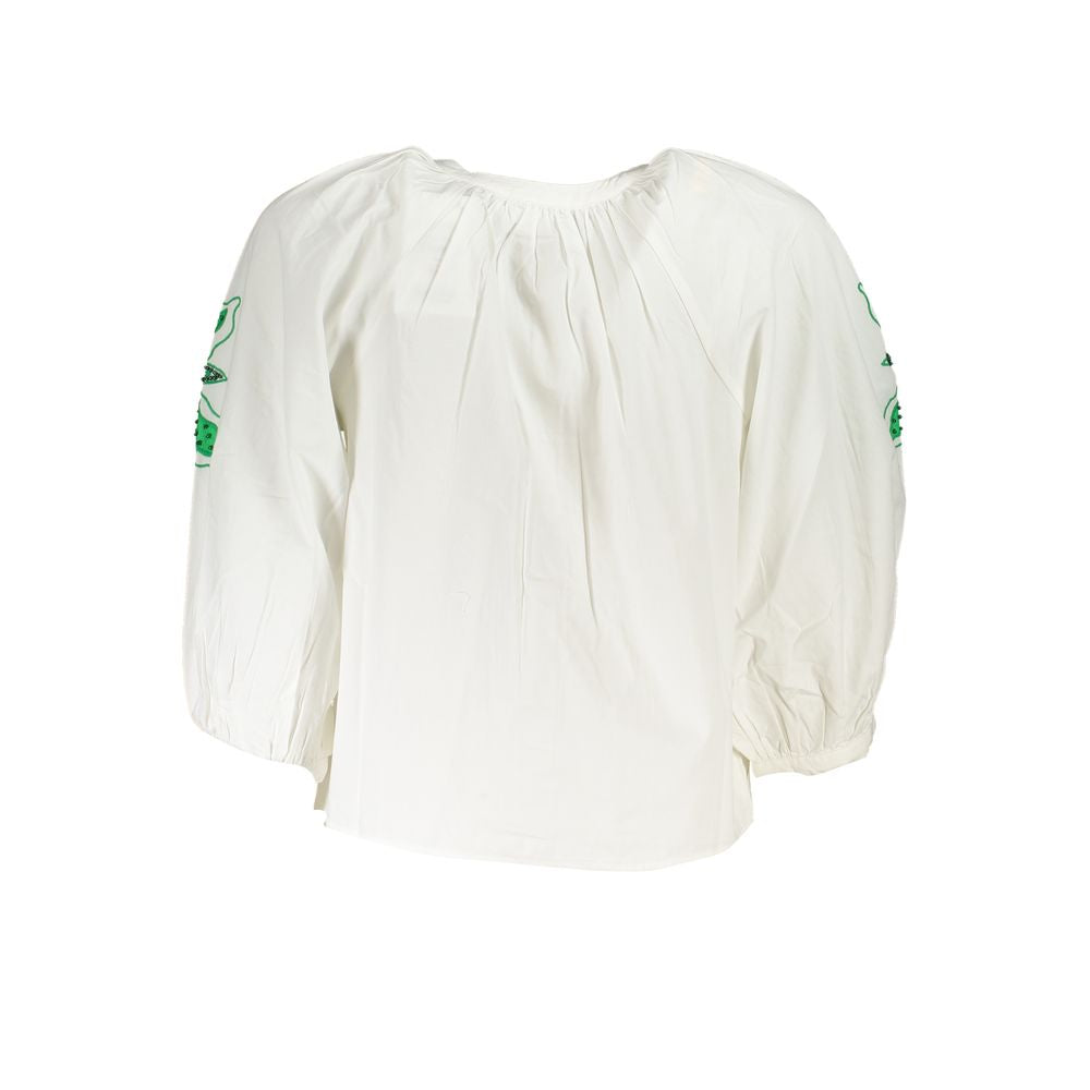 Bianco Polyester Women Shirt - ventzia