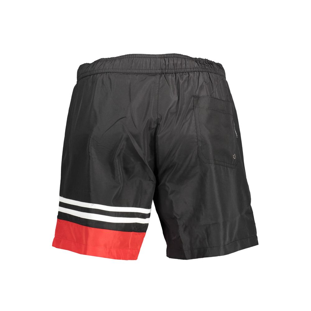 Black Polyester Men's Swim Boxer - ventzia