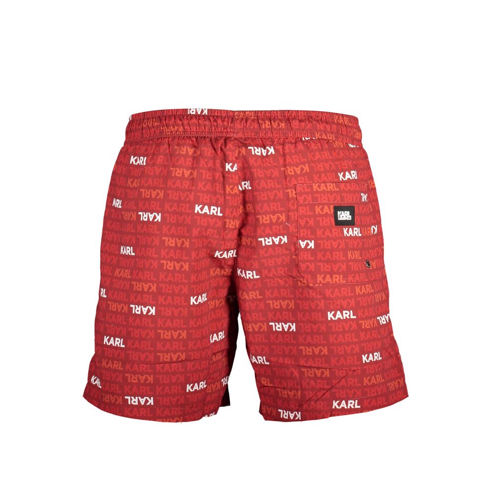Rosso Polyester Men Swim Boxer - ventzia