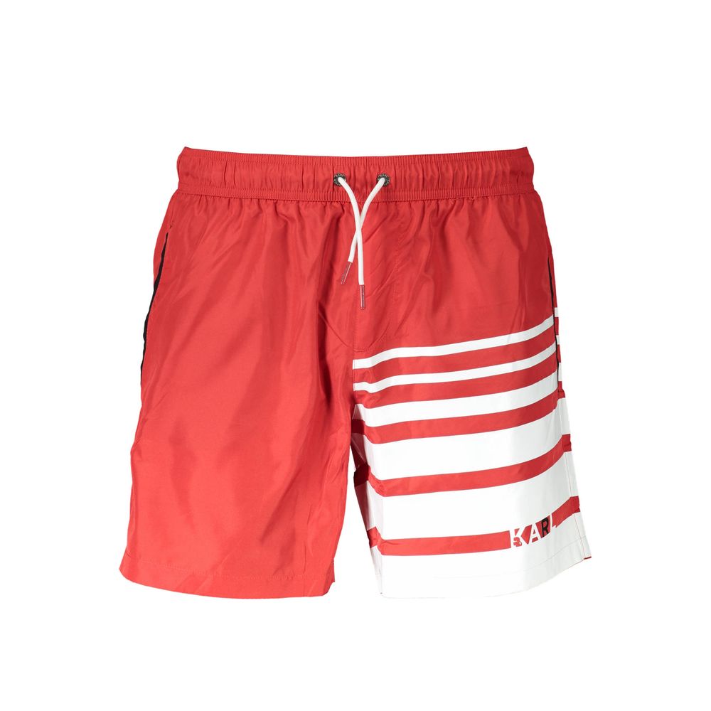 Rosso Poliestere Men's Swim Boxer - ventzia