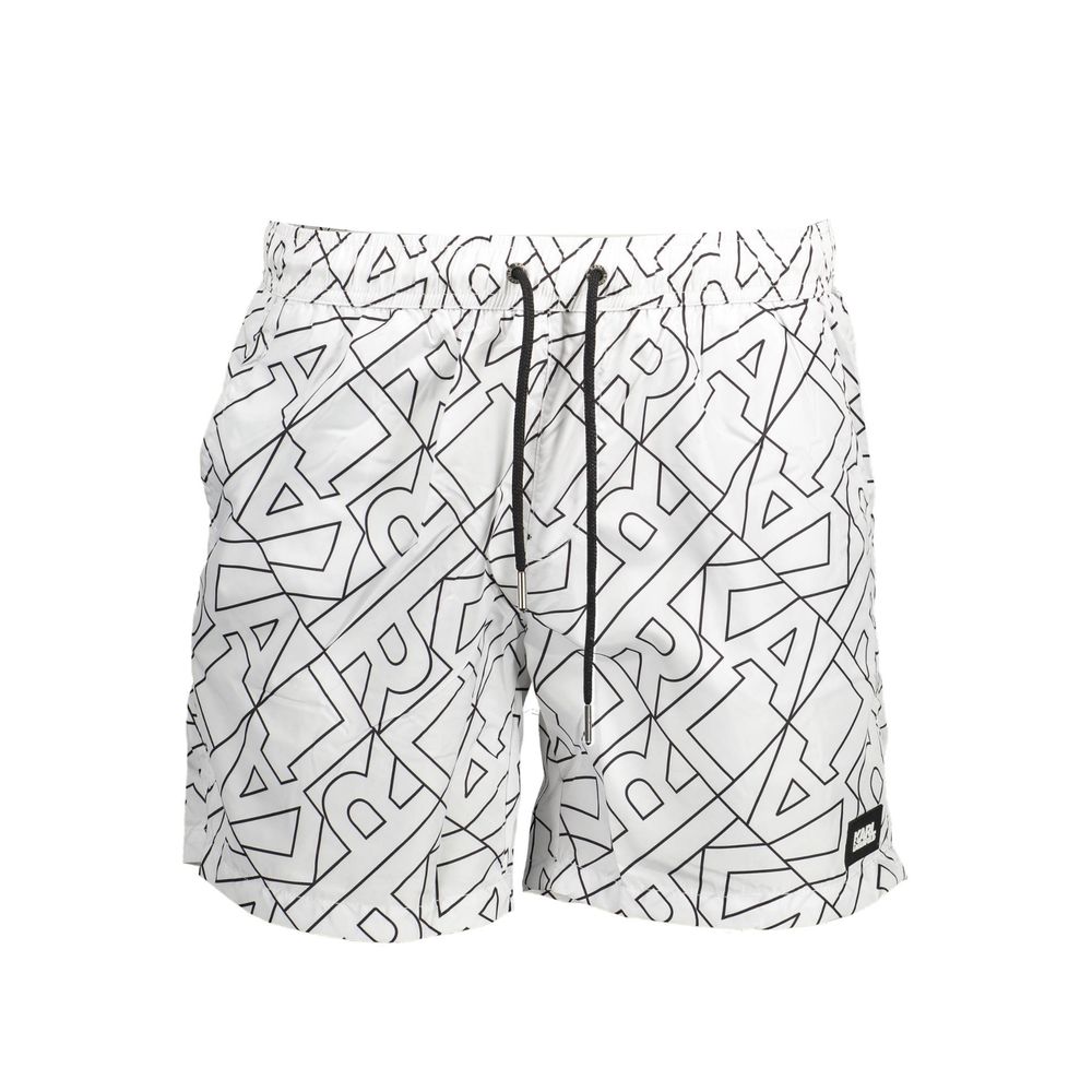 Bianco Polyester Men's Swim Boxer - ventzia