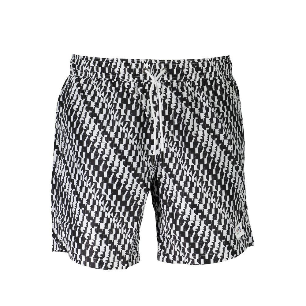 White Polyester Men's Swim Boxer - ventzia