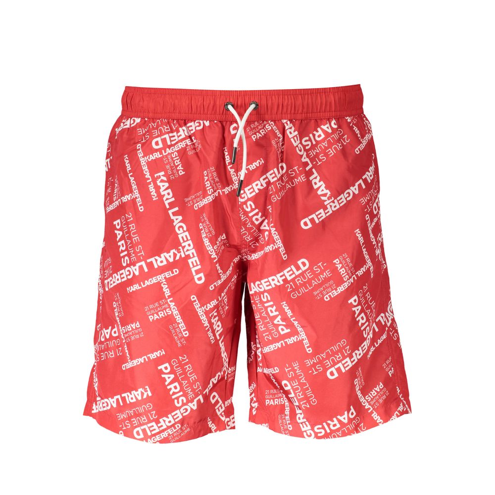 Red Polyester Men Swimwear - ventzia