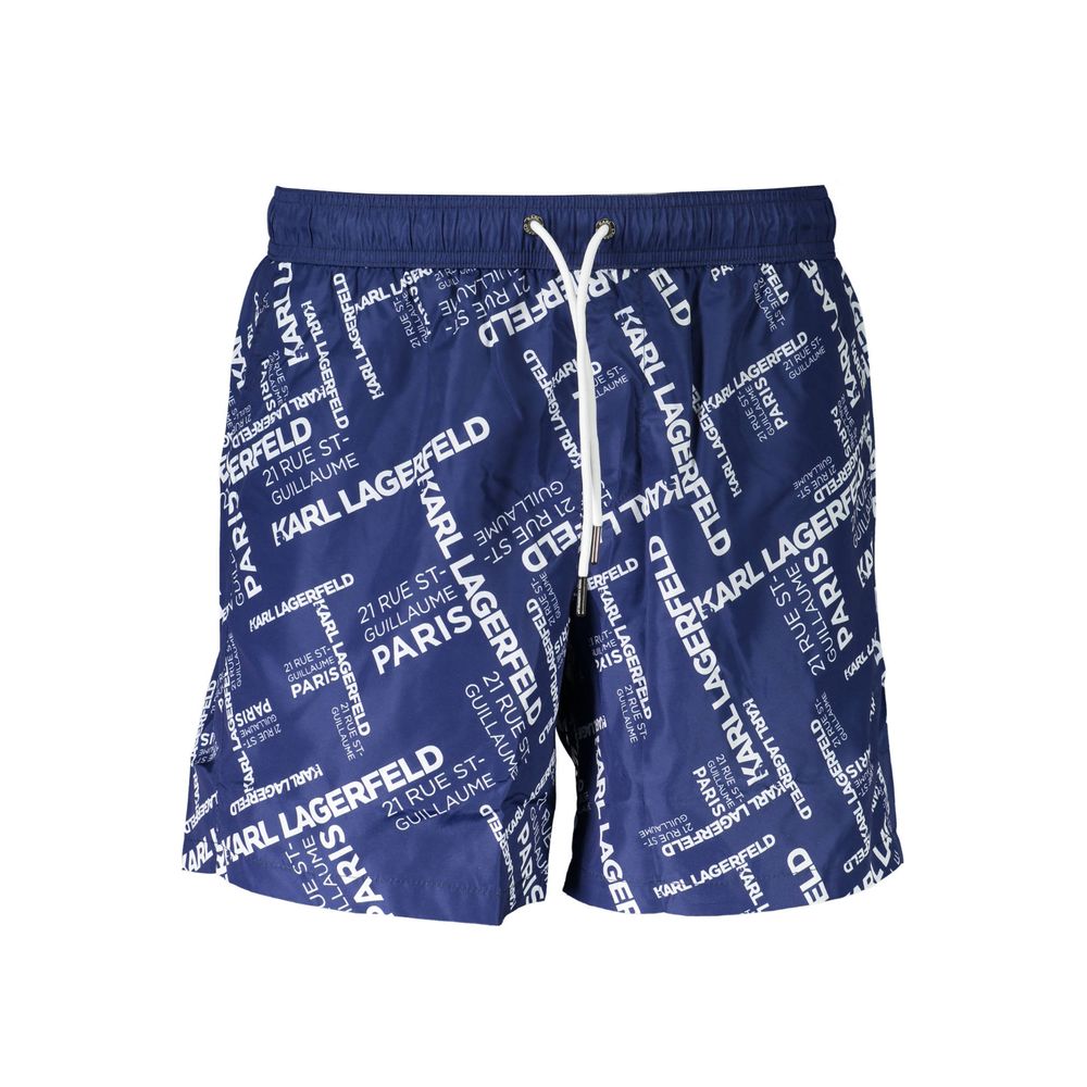 Blu Polyester Men Swim Boxer - ventzia