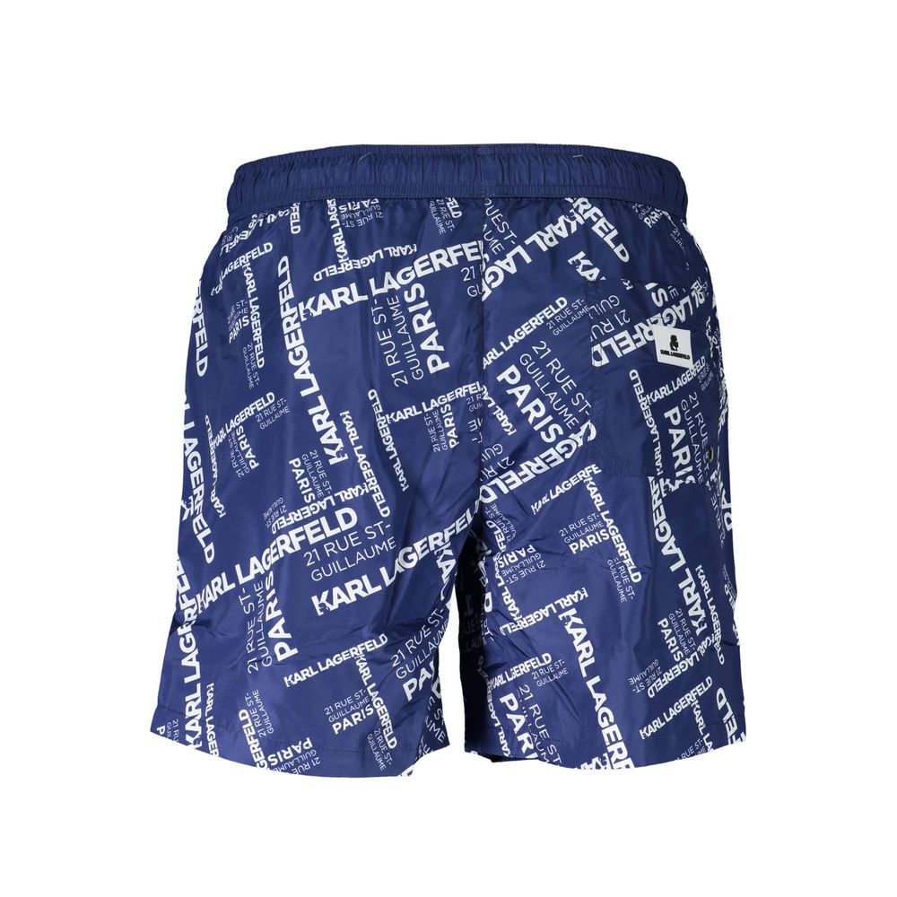 Blu Polyester Men Swim Boxer - ventzia