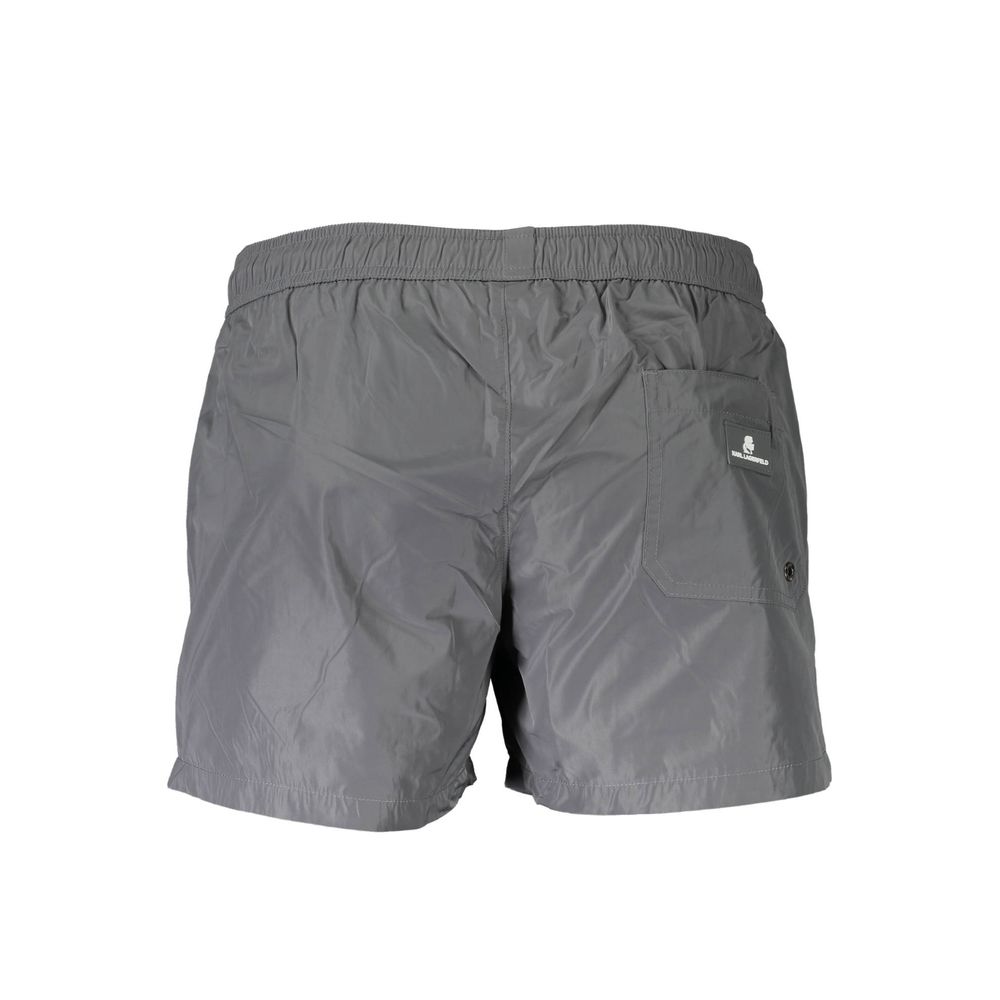Grigio Polyester Men Swim Boxer - ventzia