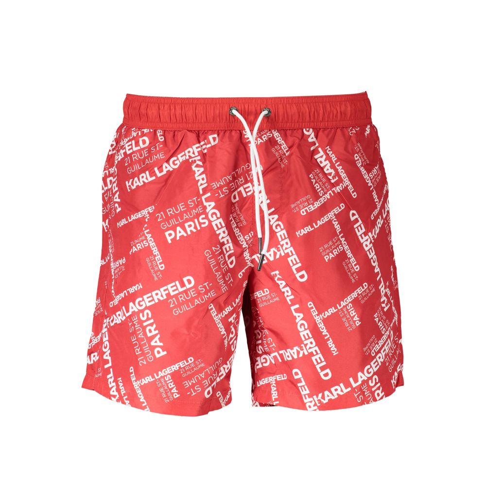 Rosso Polyester Men's Swim Boxer - ventzia