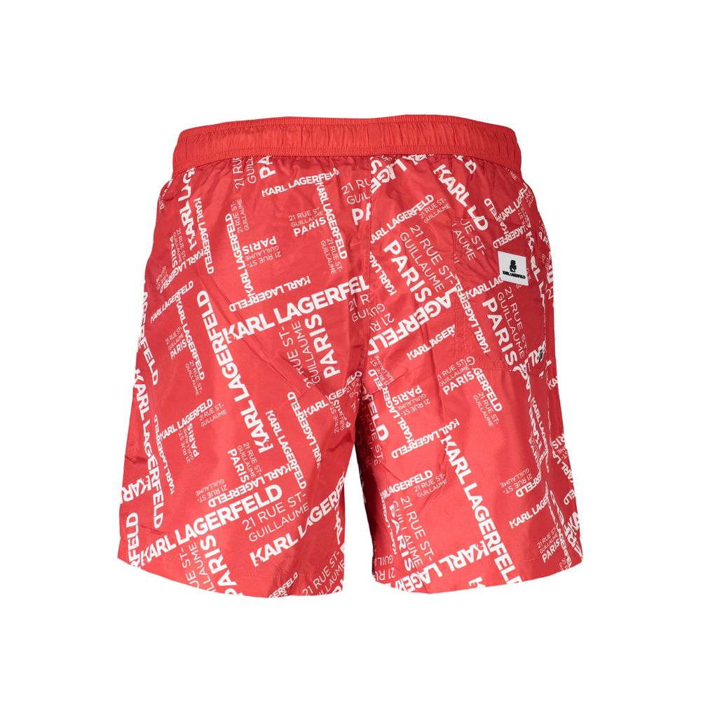 Rosso Polyester Men's Swim Boxer - ventzia