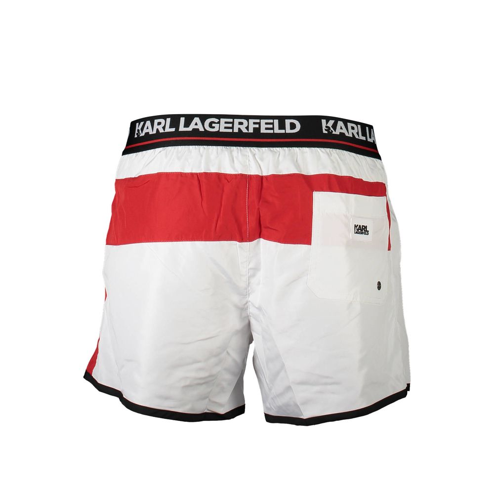 Bianco Poliestere Men Swim Boxer - ventzia