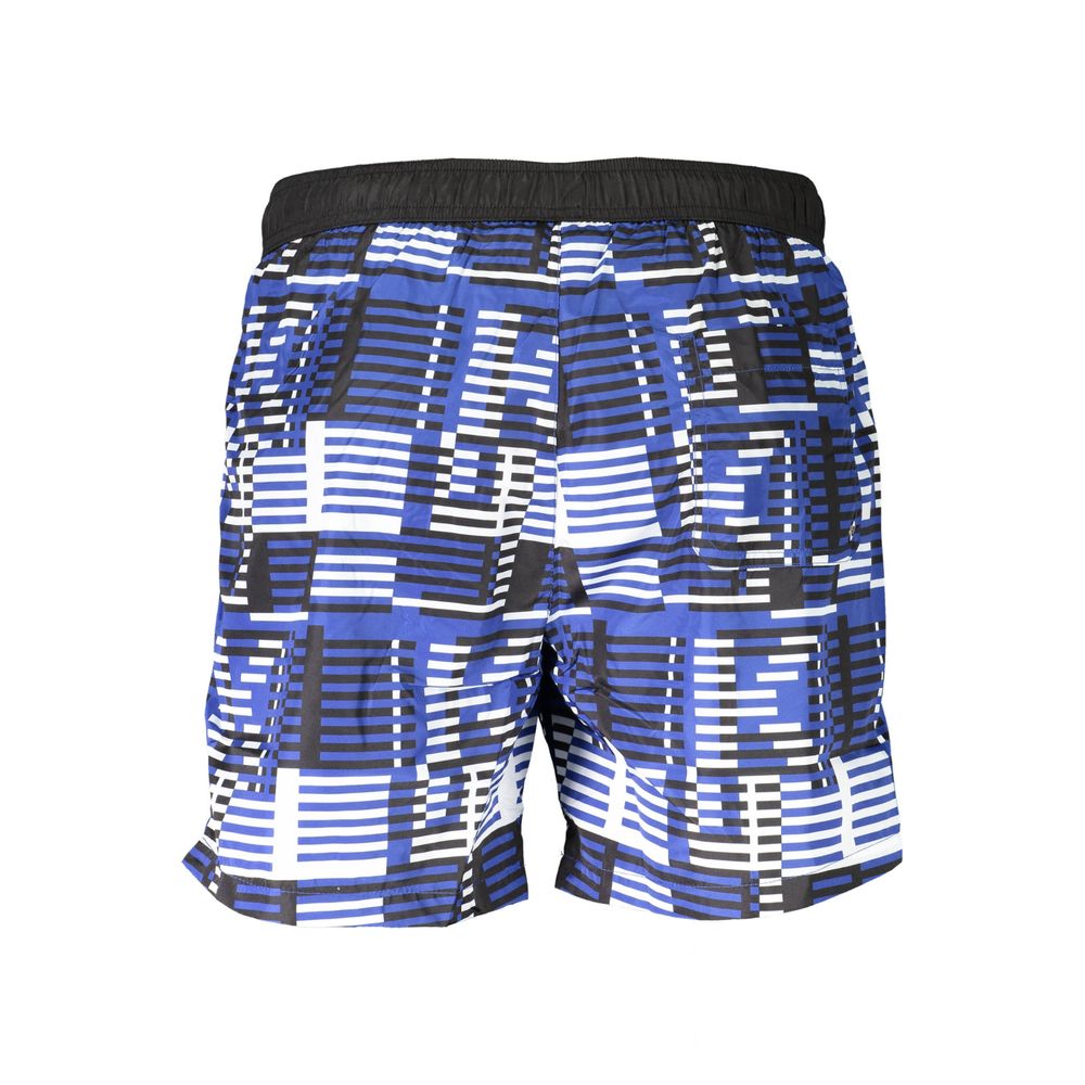 Blu Polyester Men Swim Boxer - ventzia