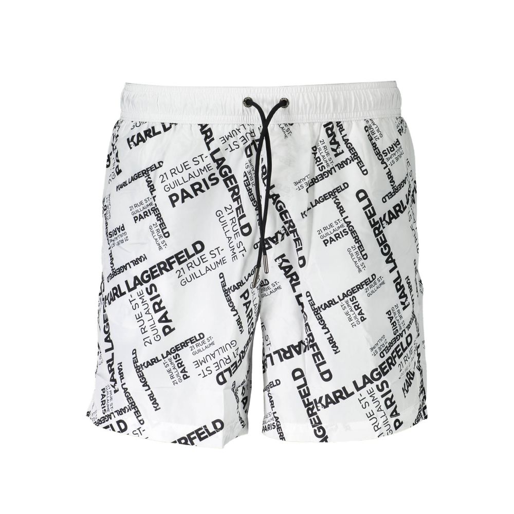 Bianco Polyester Men's Swim Boxer - ventzia