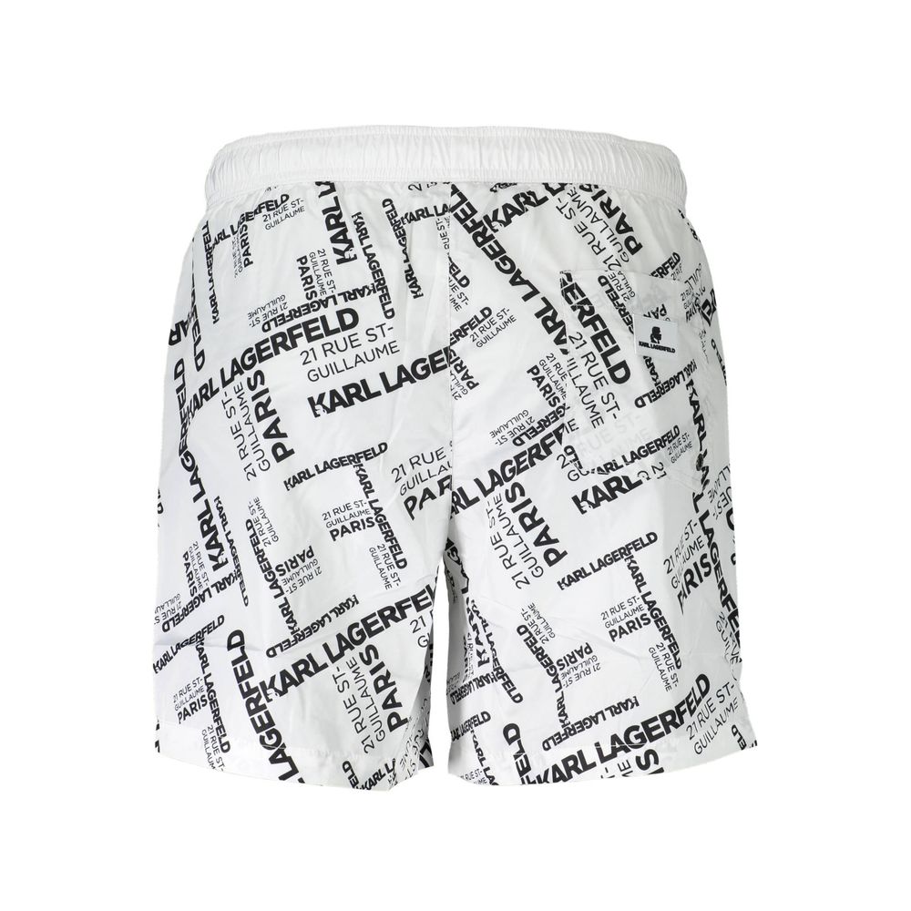 Bianco Polyester Men's Swim Boxer - ventzia