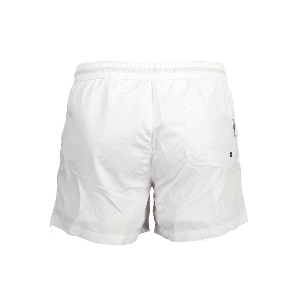 Bianco Polyester Men's Swim Boxer - ventzia