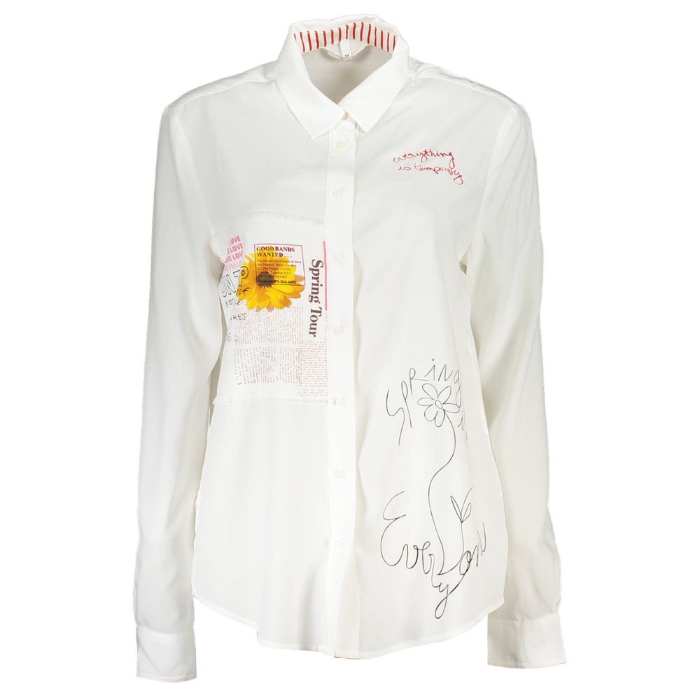 Bianco Viscosa Women Shirt - ventzia