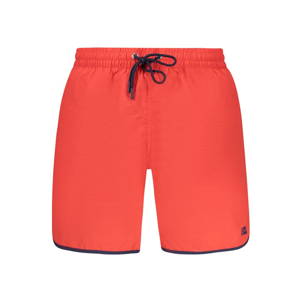 Rosso Poliammide Men's Swim Boxer - ventzia