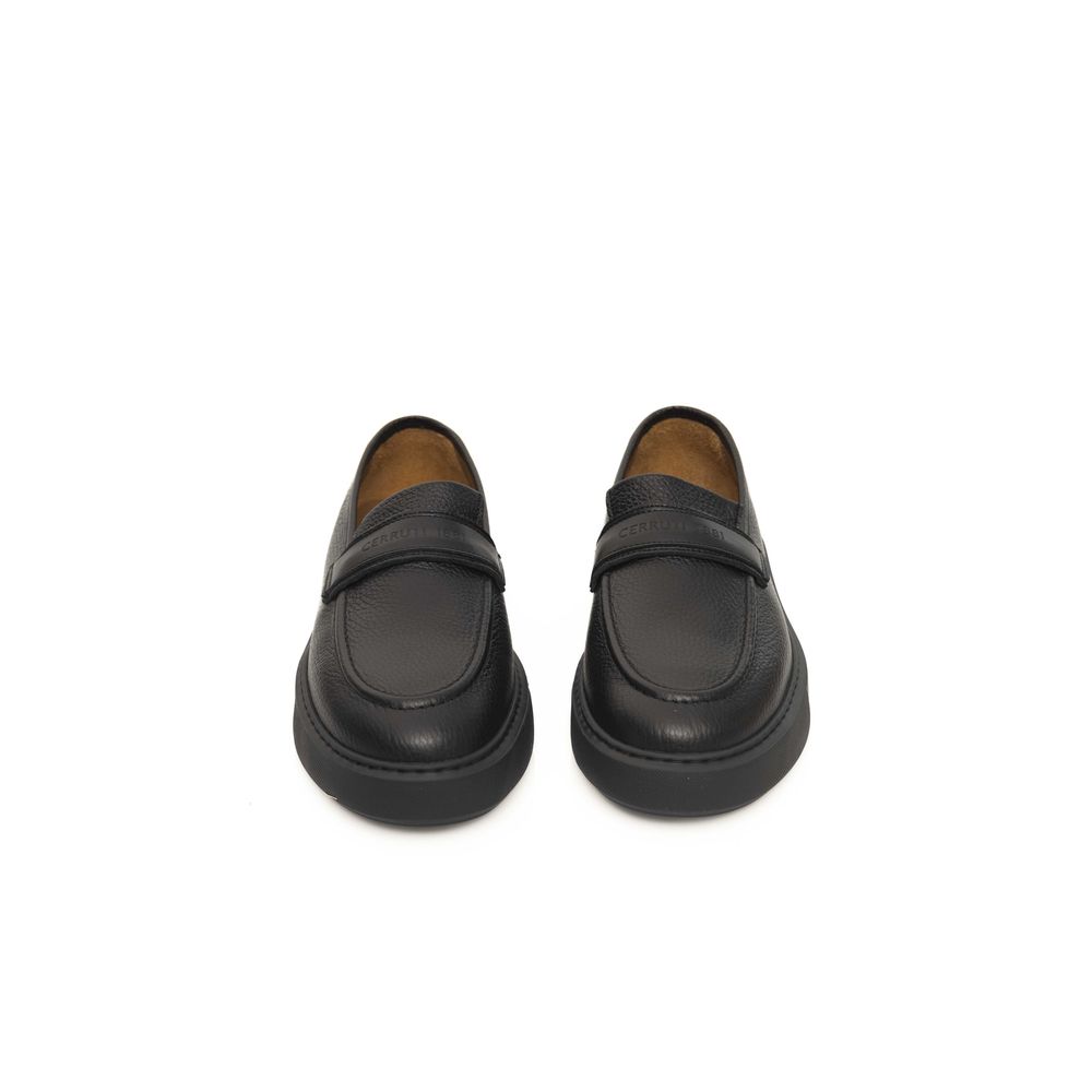 Black Leather Men Loafer - ventzia