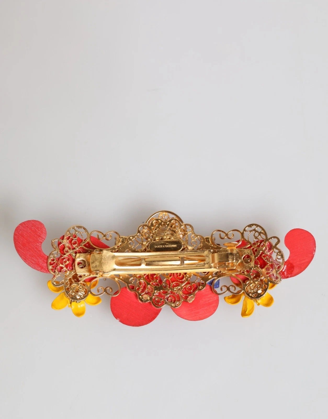 Multicolor Spring CARRETTO Gold Brass Crystal Hair Clip - ventzia