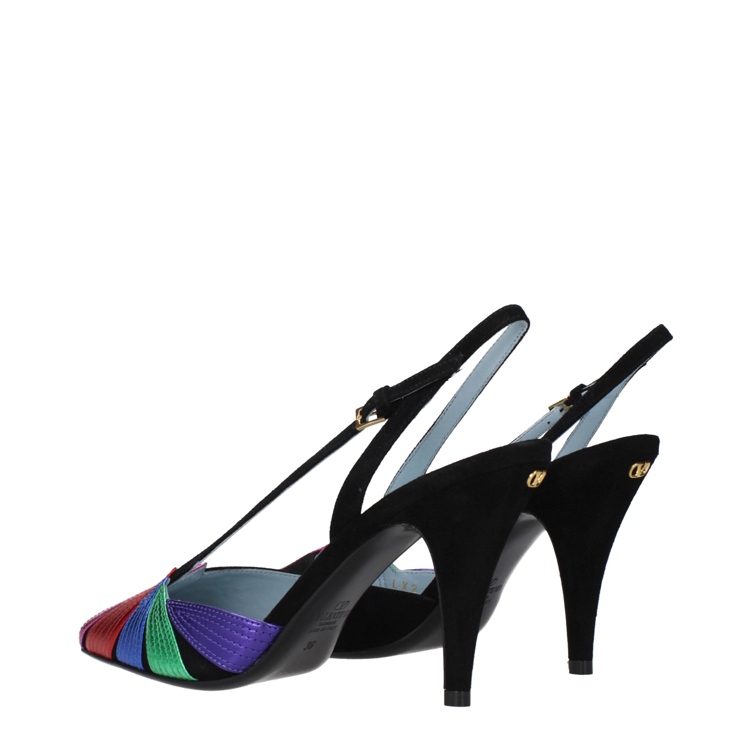 Black Leather High Heel Pumps