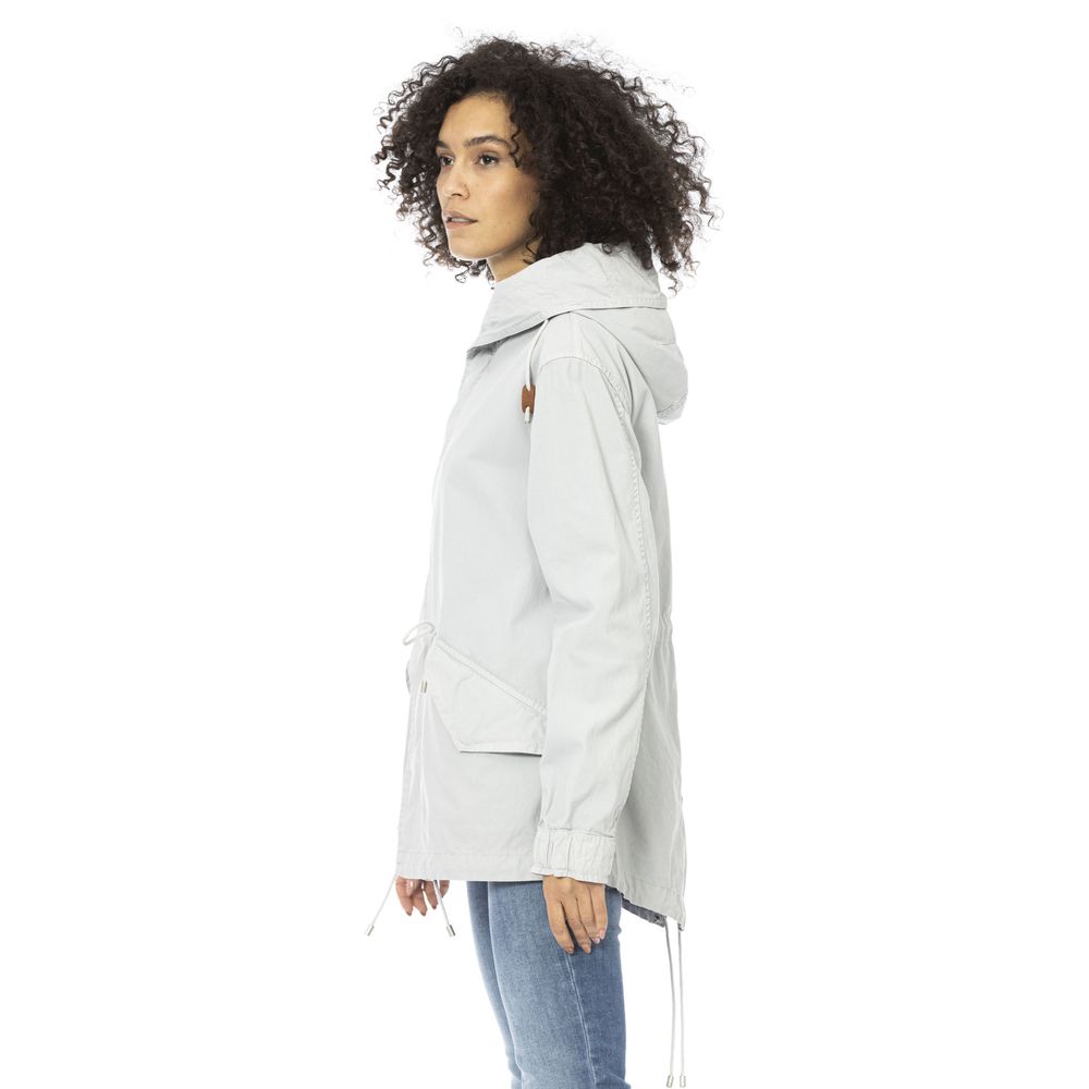Silver Cotton Women Jacket - ventzia