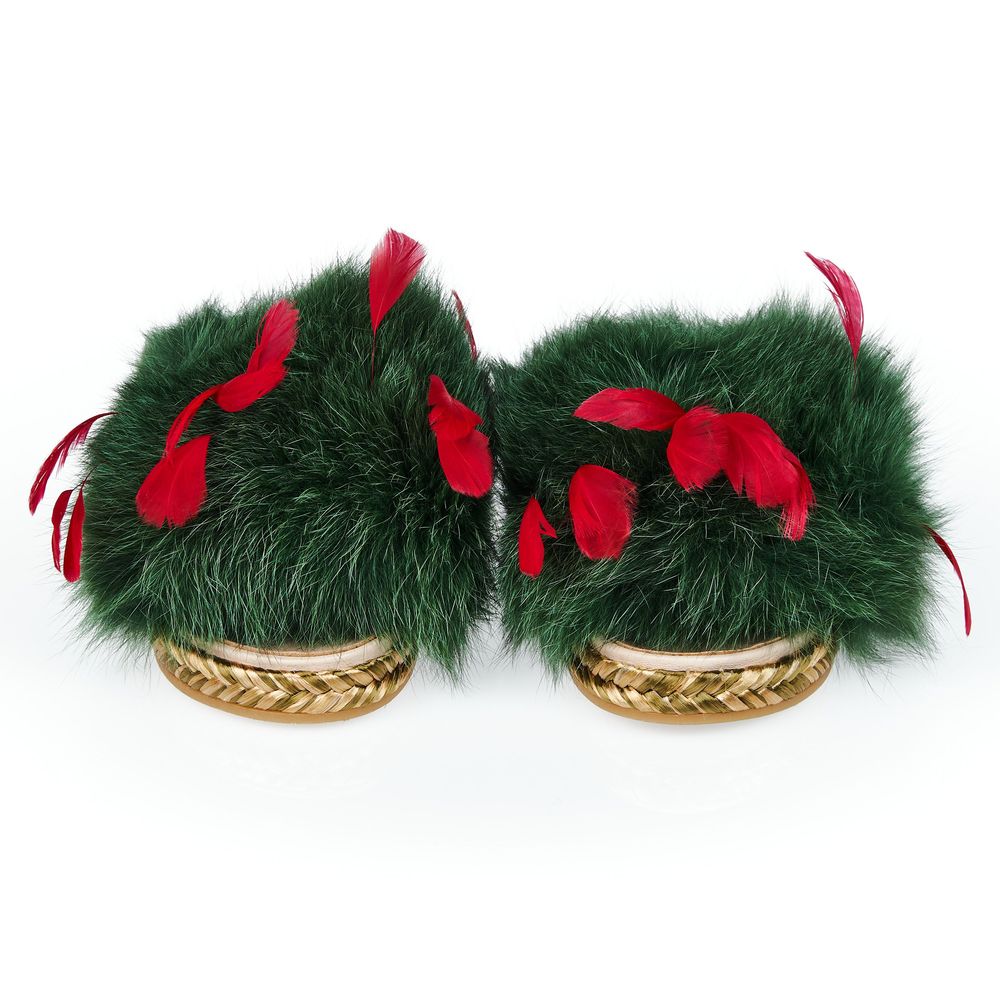 Green Lamb Leather Women Sandal - ventzia