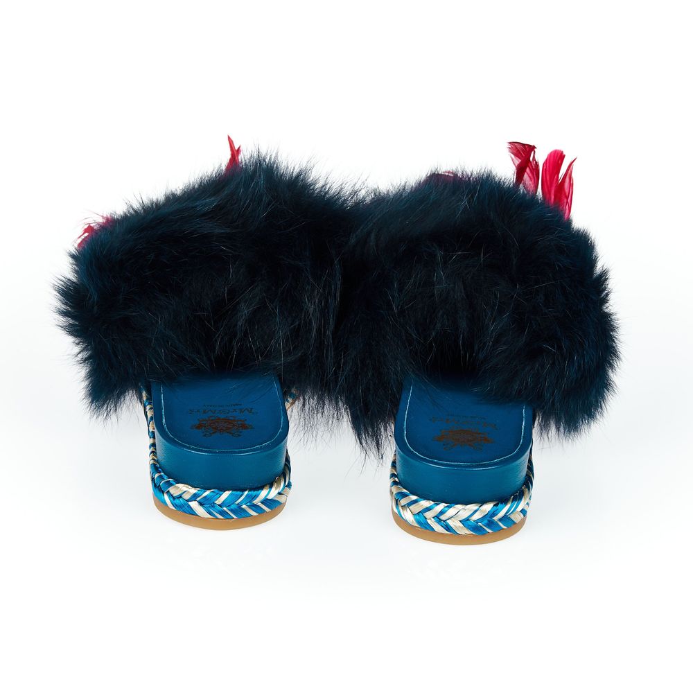 Blue Lamb Leather Women Sandal - ventzia