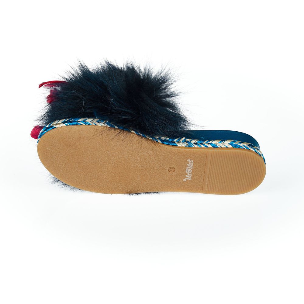 Blue Lamb Leather Women Sandal - ventzia