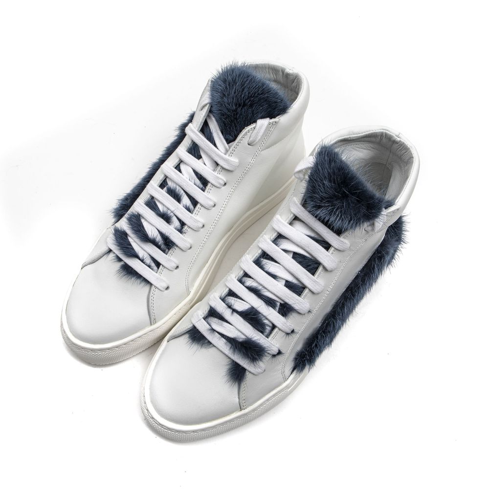 White Leather Women Sneaker - ventzia