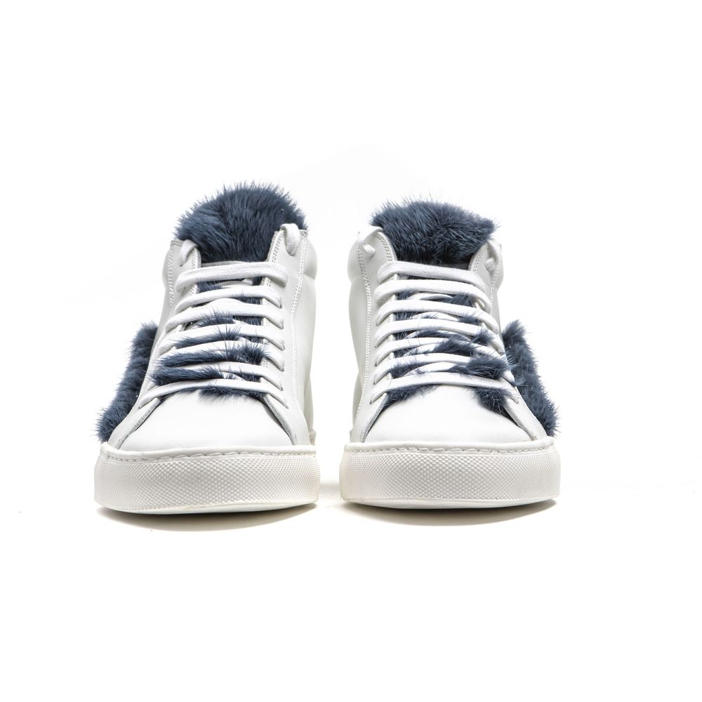 White Leather Women Sneaker - ventzia