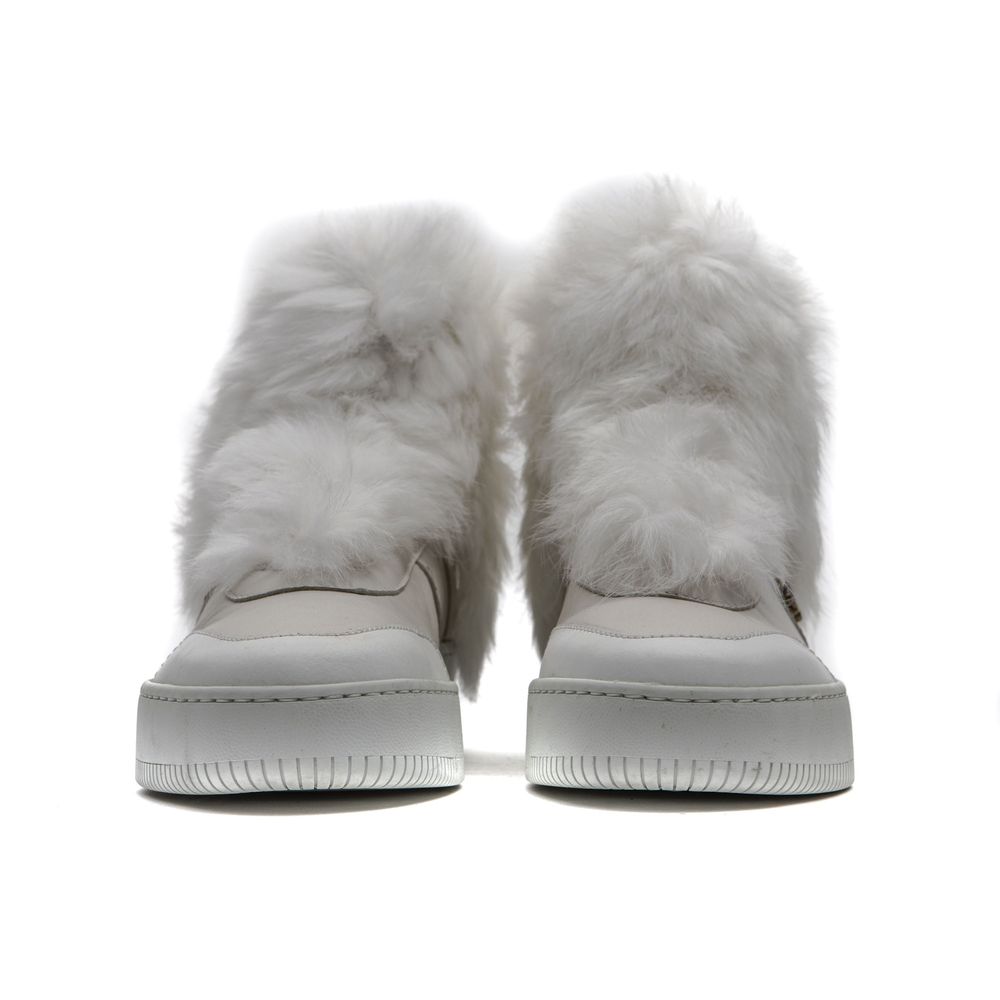 White Cotton Women Sneaker - ventzia