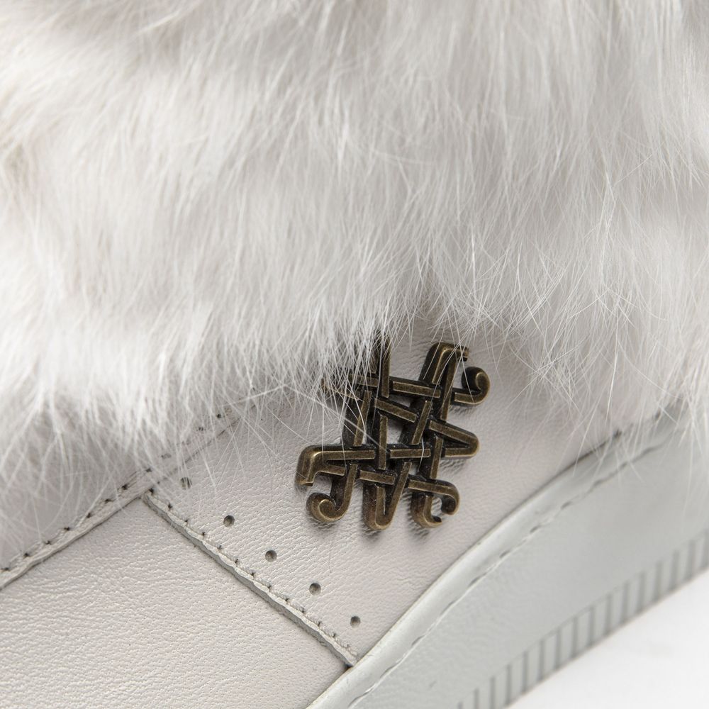 White Cotton Women Sneaker - ventzia