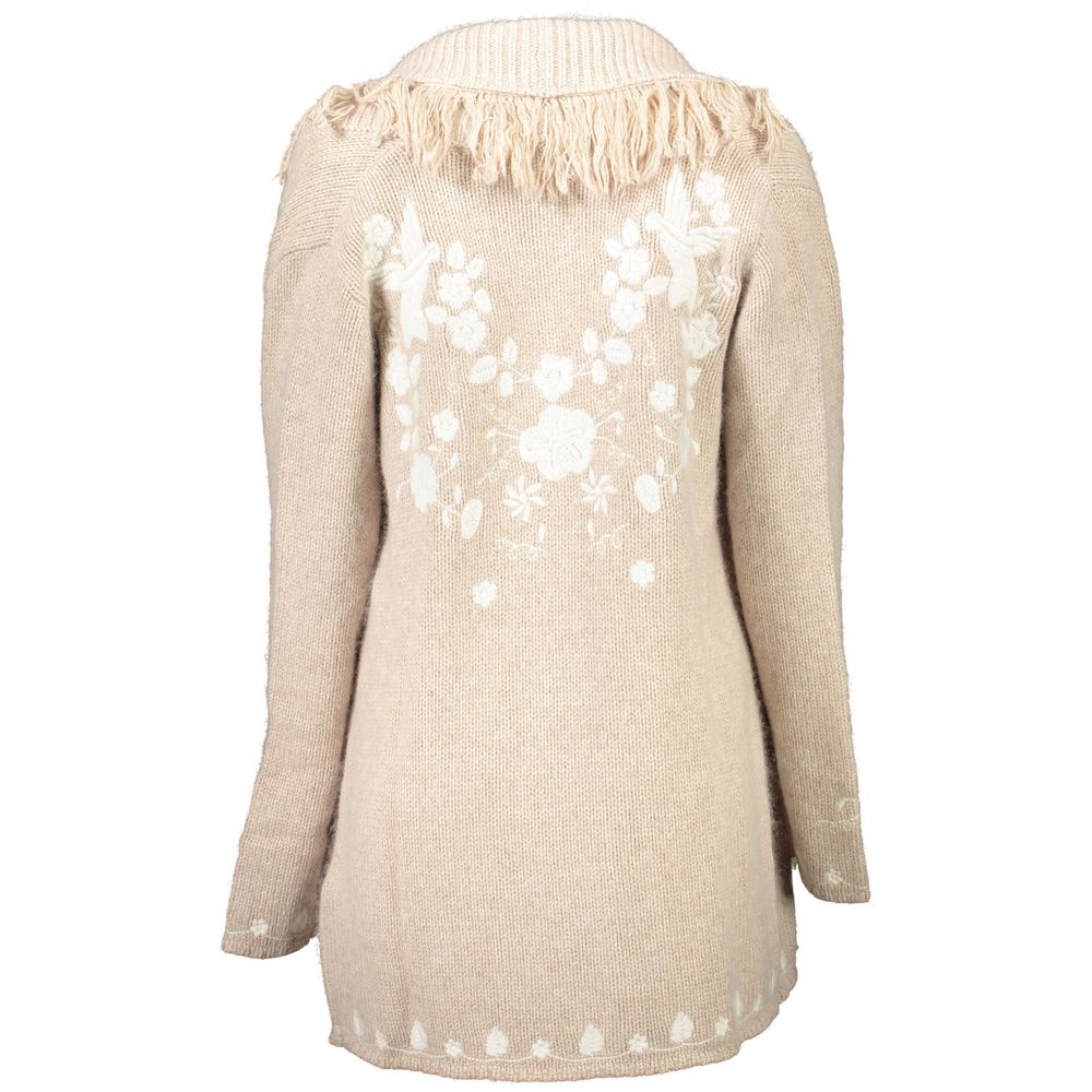 Beige Polyamide Women Cardigan - ventzia
