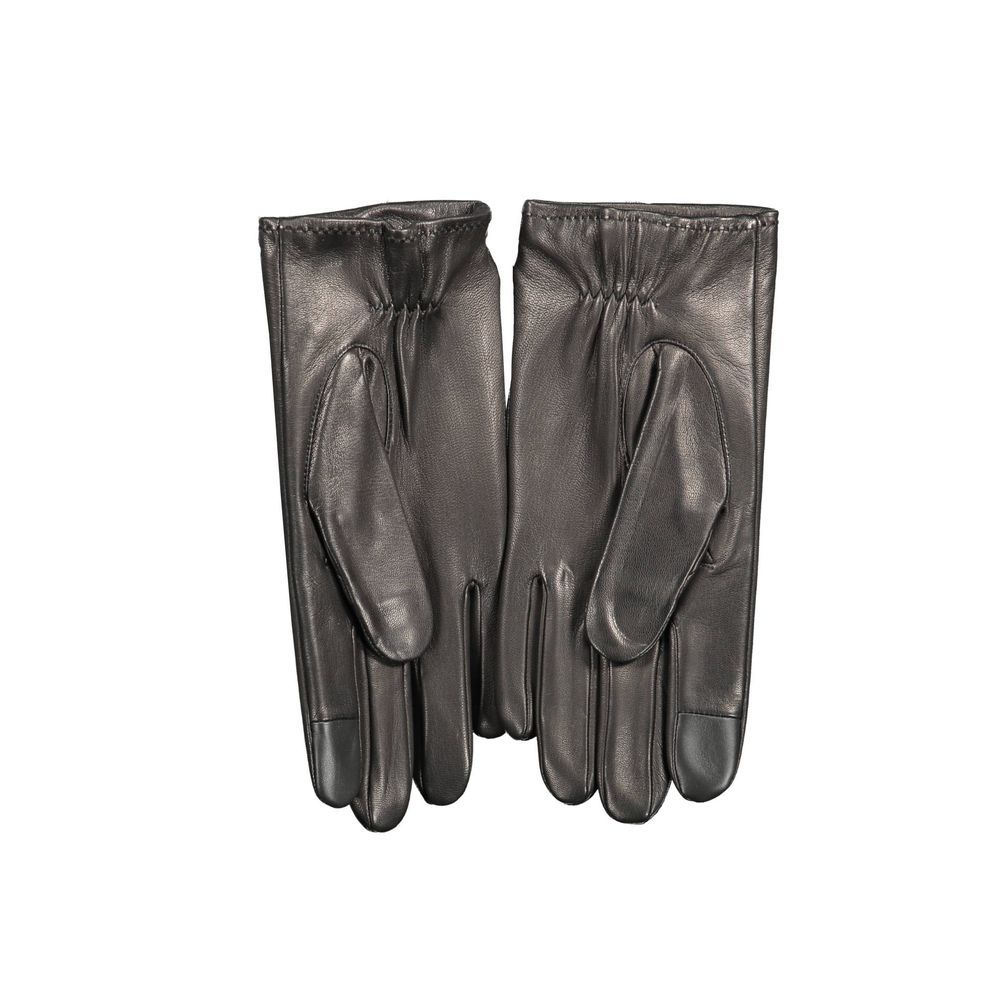 Black Leather Men's Glove - ventzia