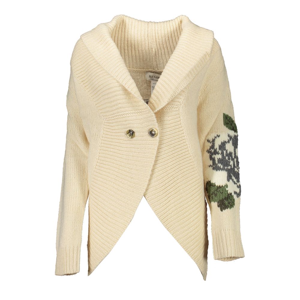 Beige Acrylic Women Cardigan - ventzia
