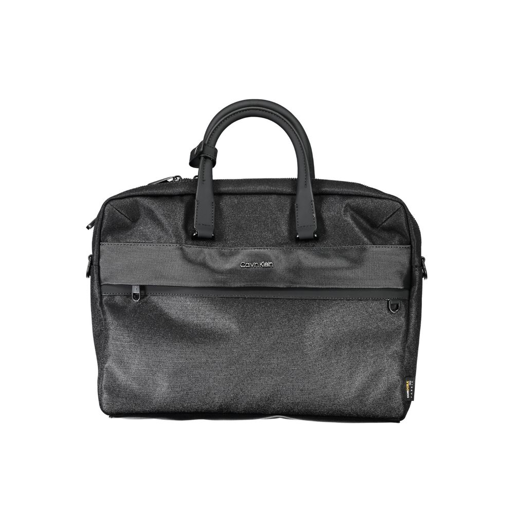 Nero Polyester Men's Briefcase - ventzia
