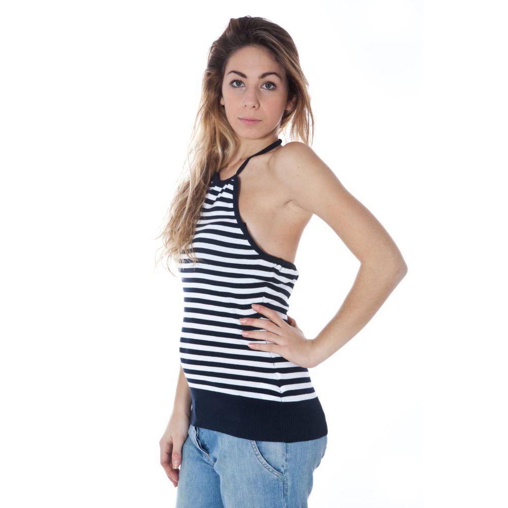 Blu Cotton Women Tank Top - ventzia