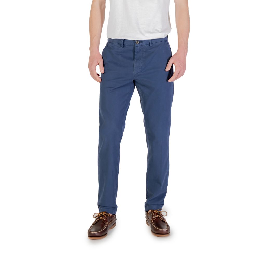 Blue Cotton Skinny Pants - ventzia