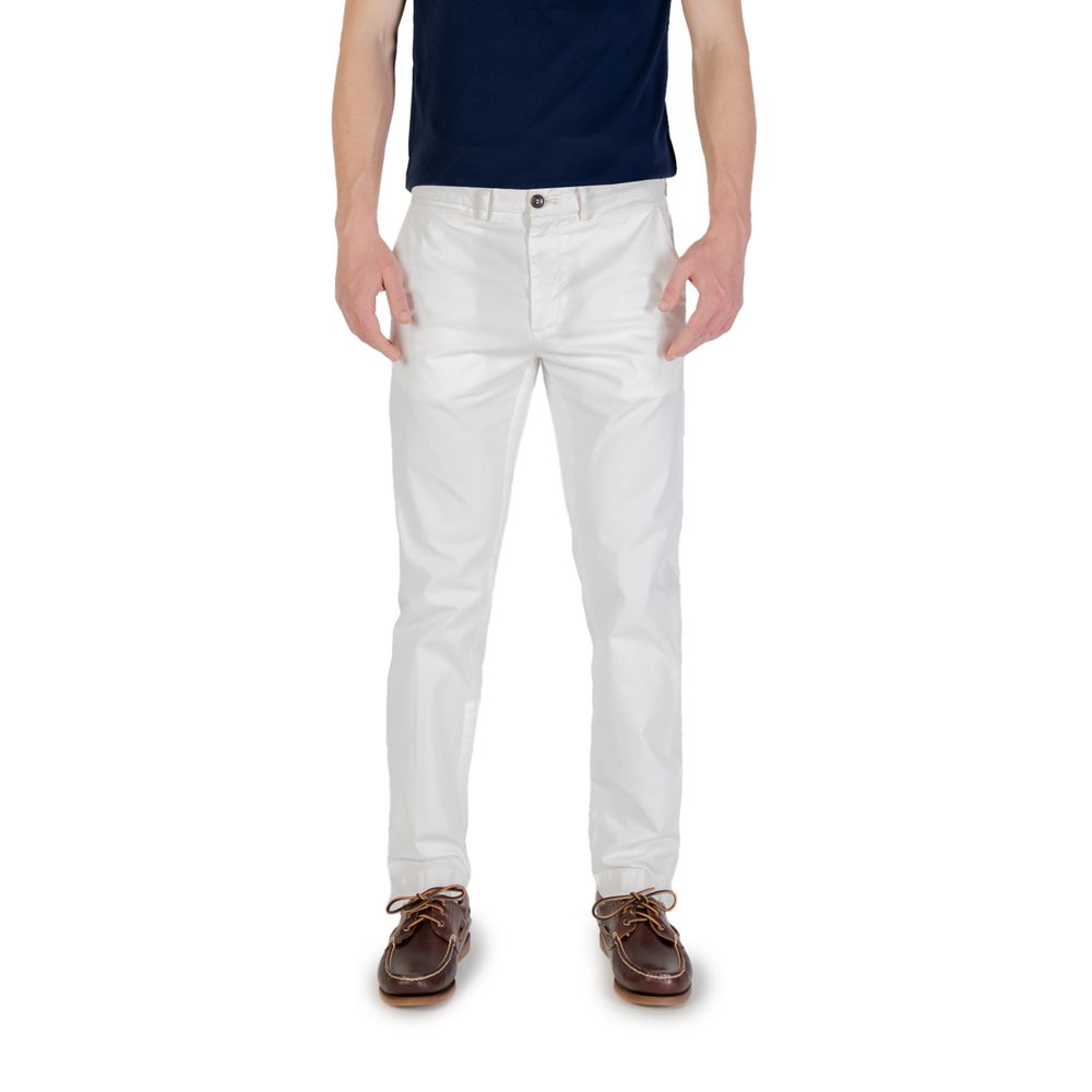 White Cotton Skinny Pants - ventzia