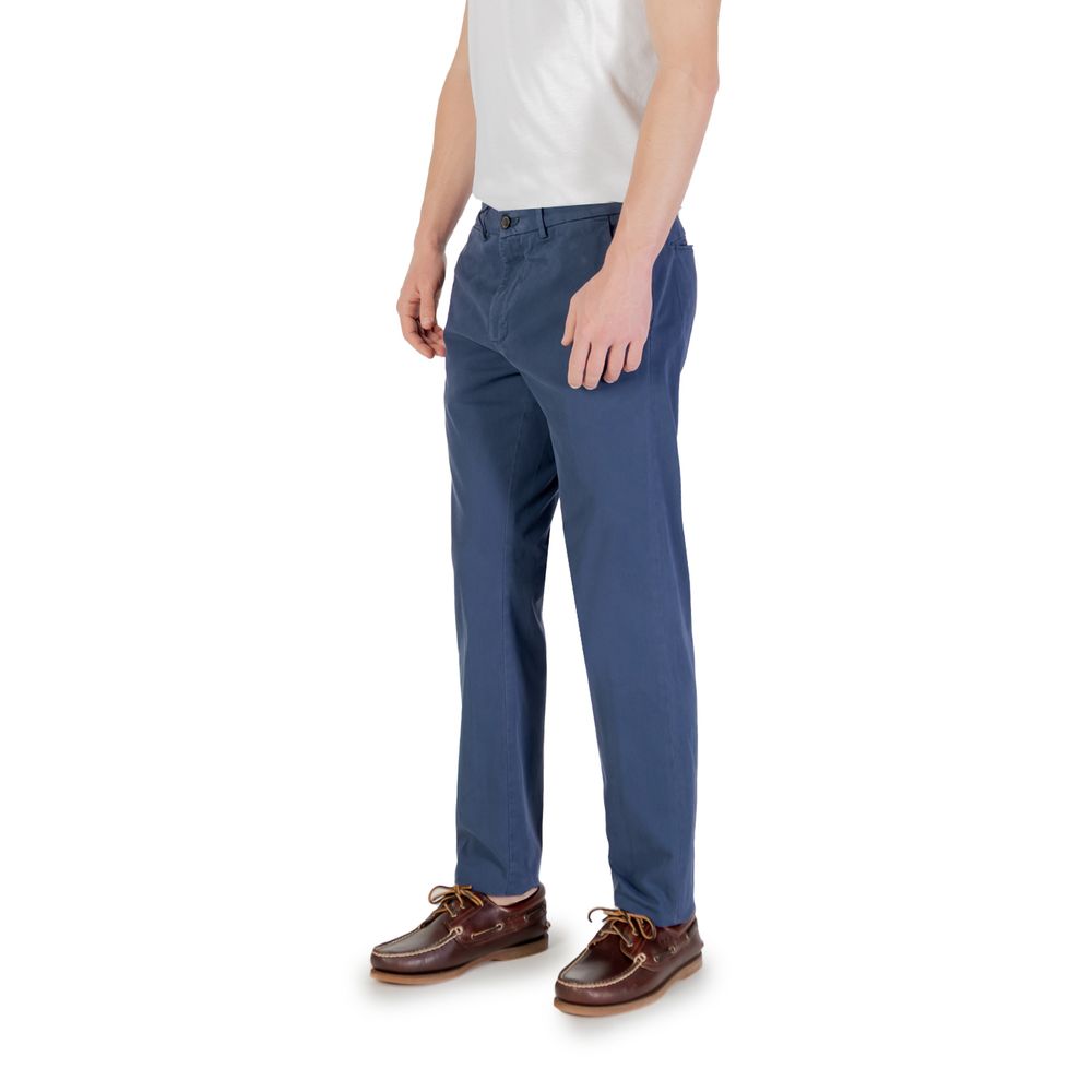 Blue Cotton Skinny Pants - ventzia