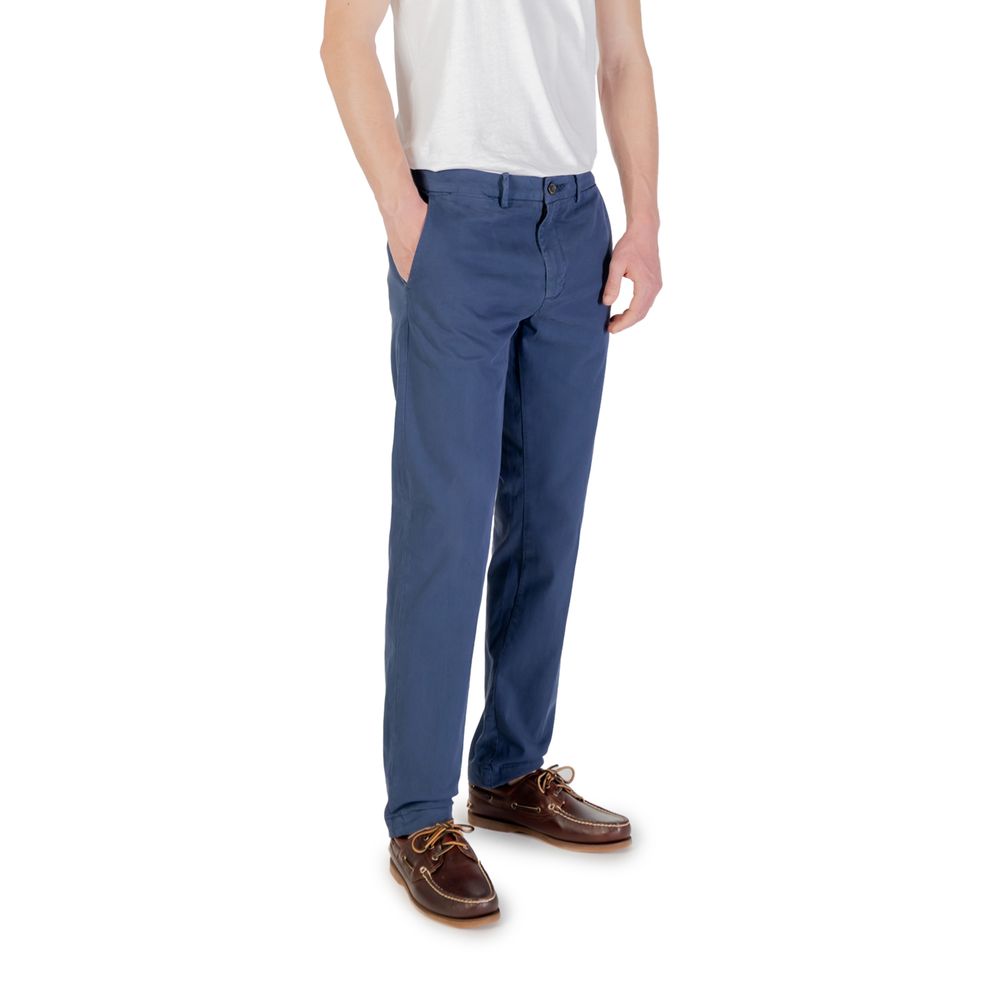 Blue Cotton Skinny Pants - ventzia
