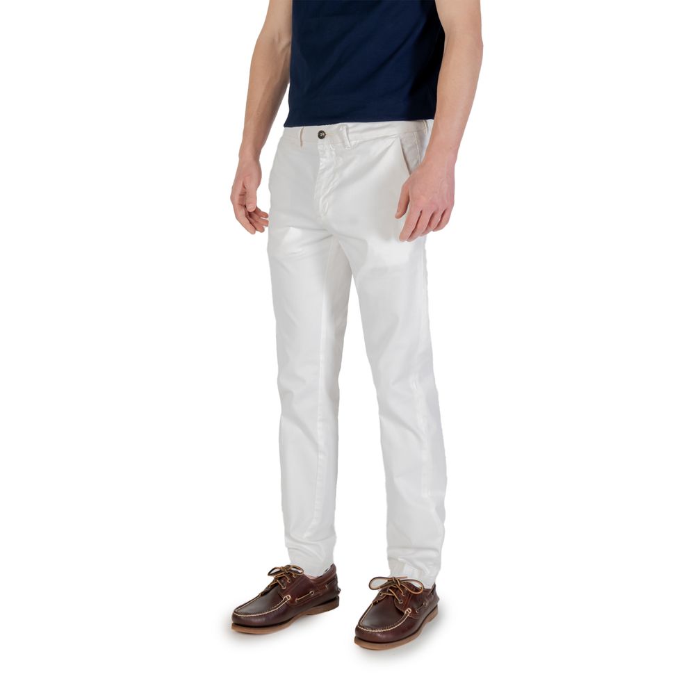 White Cotton Skinny Pants - ventzia