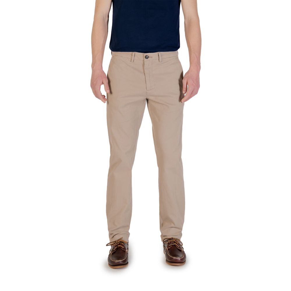 Beige Cotton Skinny Pants - ventzia