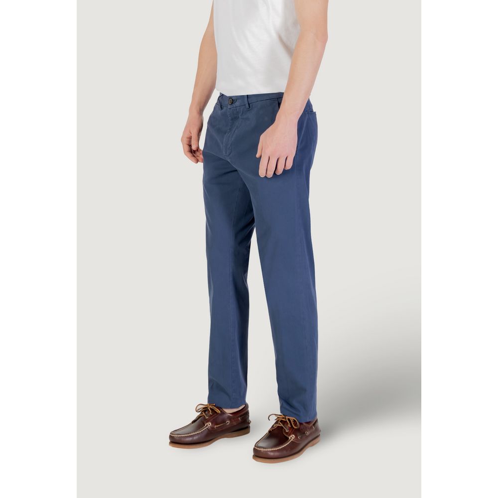 Blue Cotton Skinny Pants - ventzia