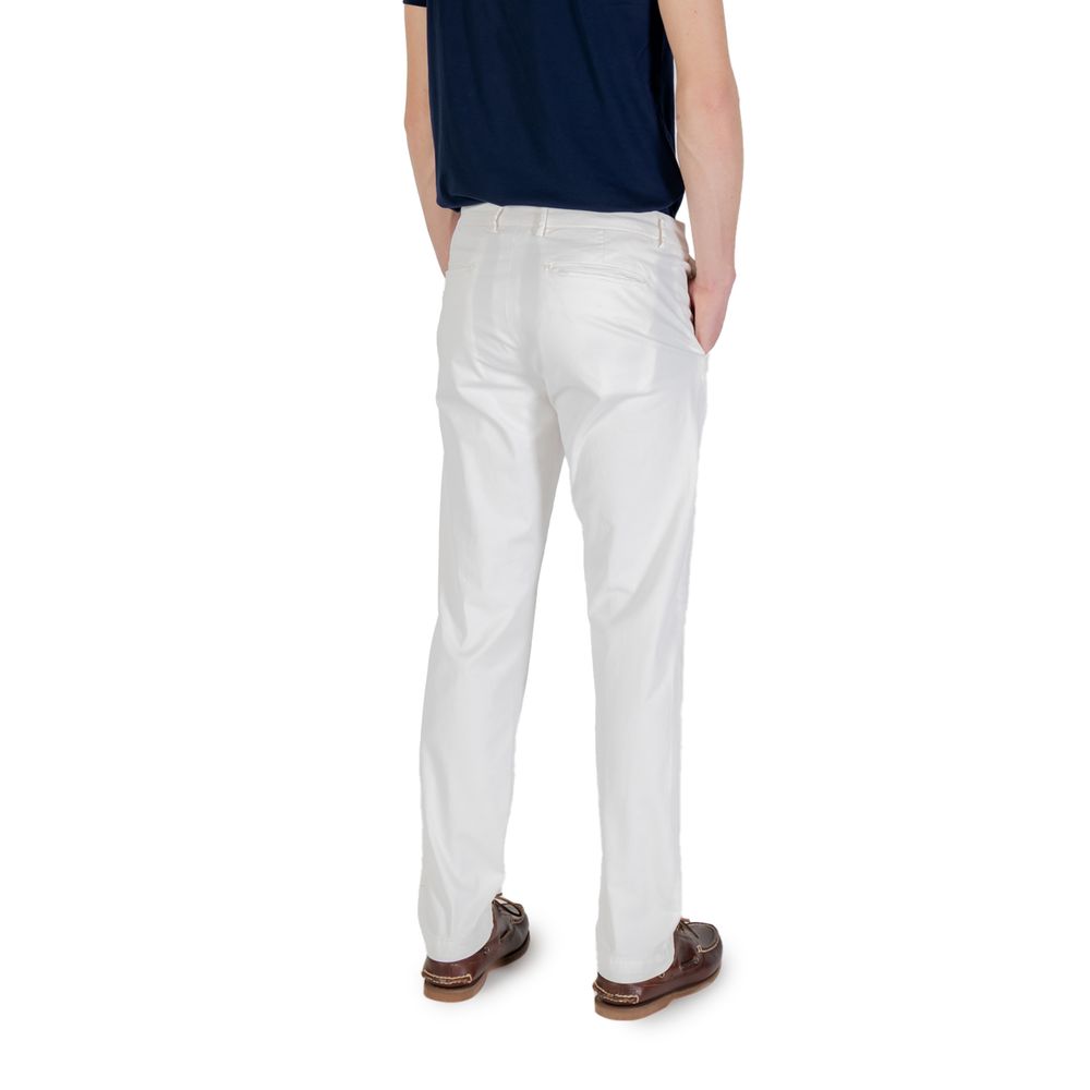 White Cotton Skinny Pants - ventzia