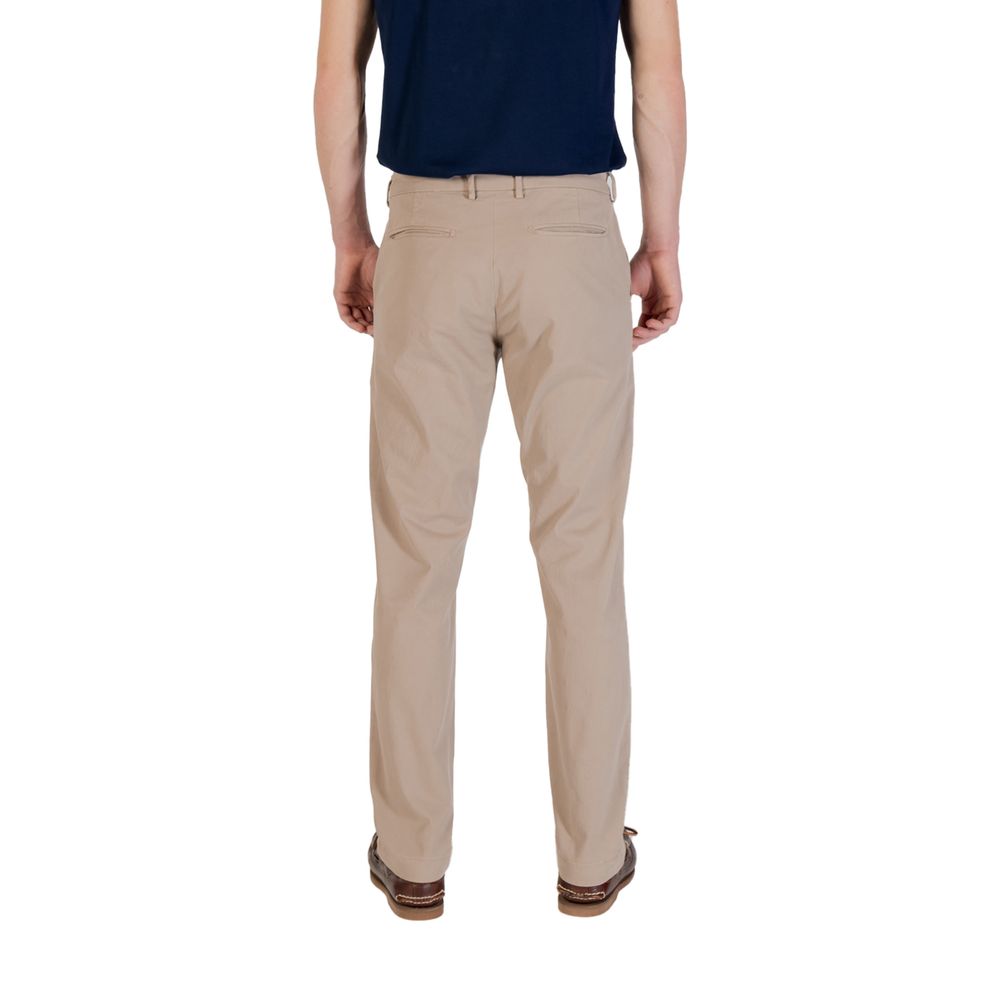 Beige Cotton Skinny Pants - ventzia