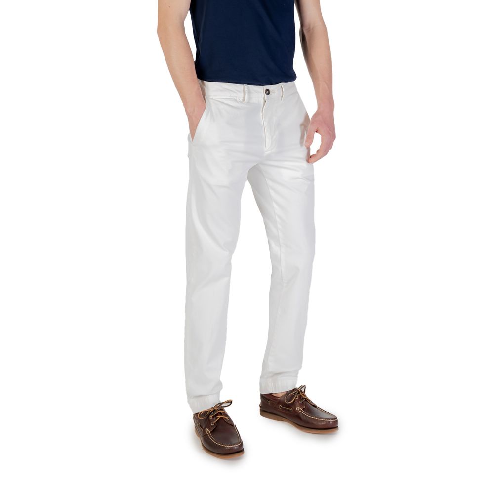 White Cotton Skinny Pants - ventzia