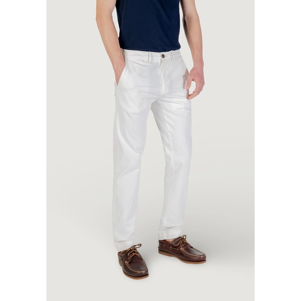 White Cotton Skinny Pants - ventzia