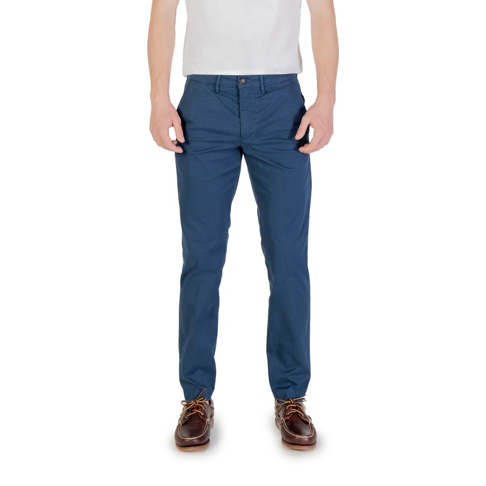 Blue Cotton Skinny Pants - ventzia