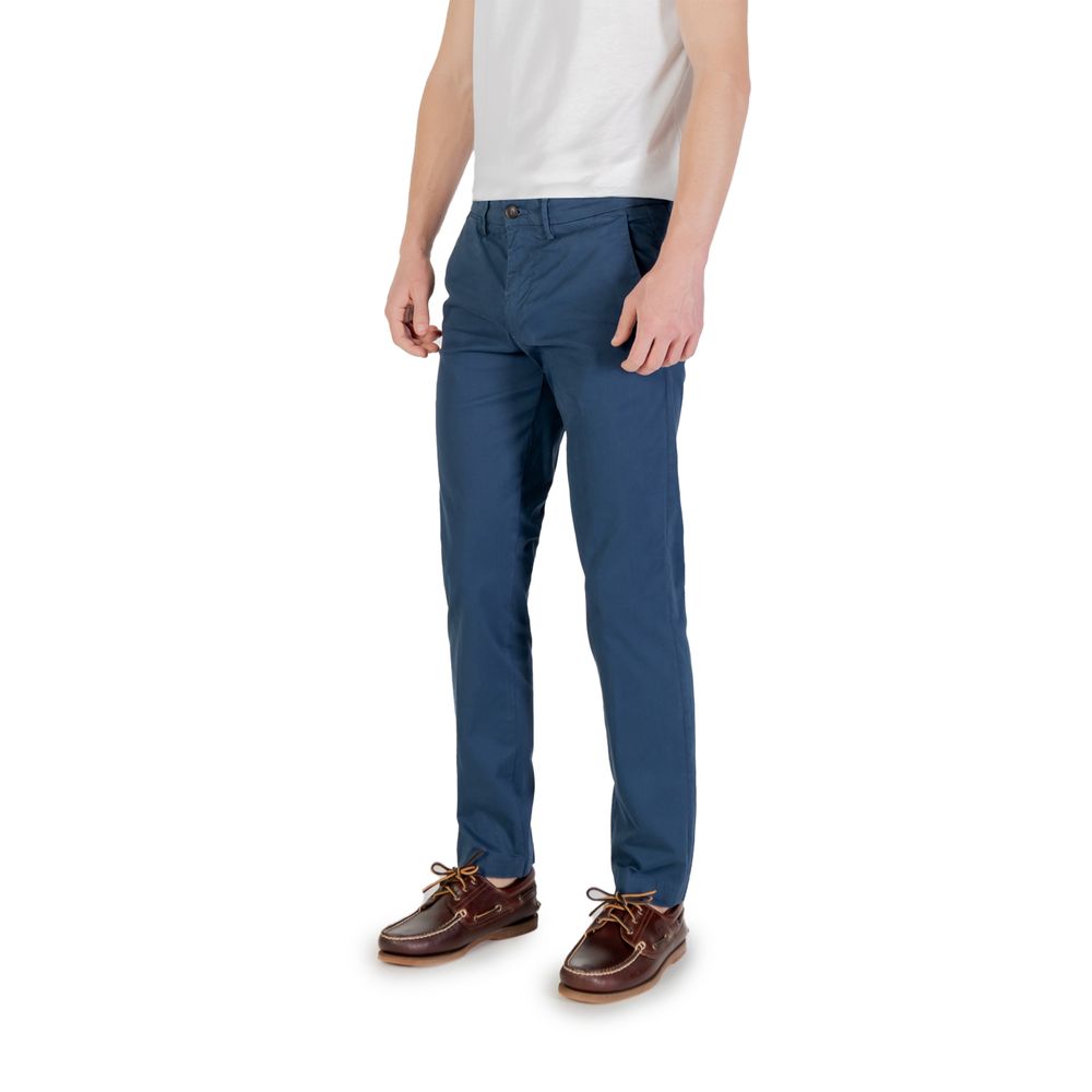 Blue Cotton Skinny Pants - ventzia