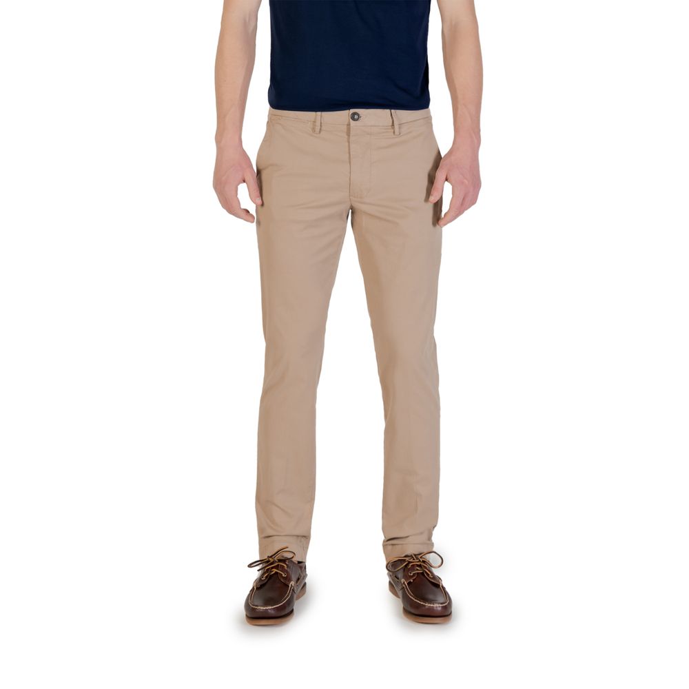 Beige Cotton Skinny Pants - ventzia